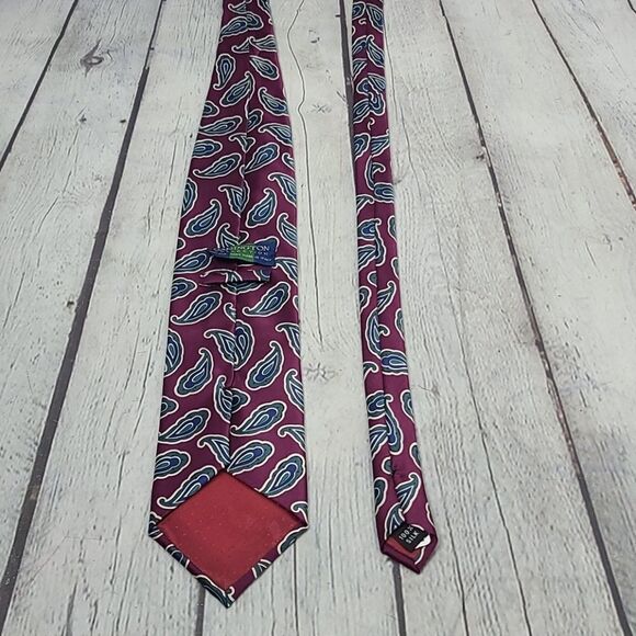 Vintage Hand Made in Italy Silk Purple Paisley Tie - Picture 5 of 10
